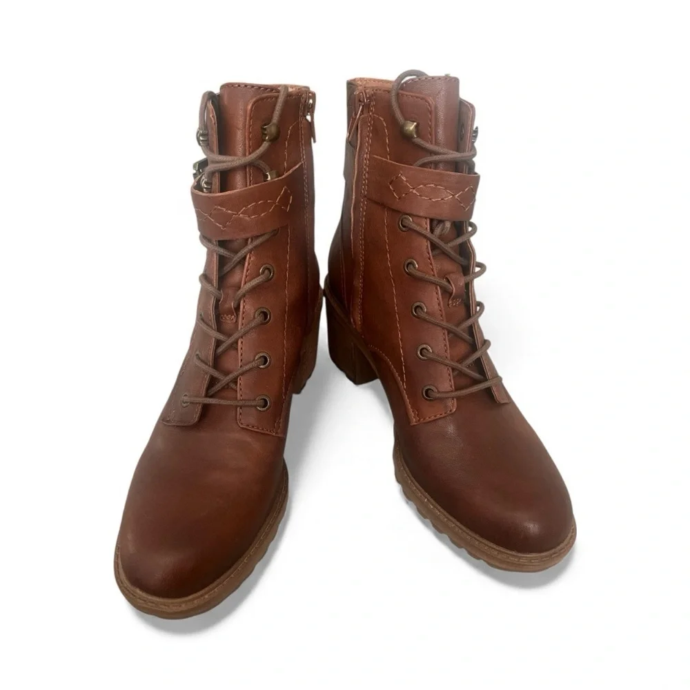 Zodiac Brown Leather Ankle Boots Size 10 - Picture 8 of 12